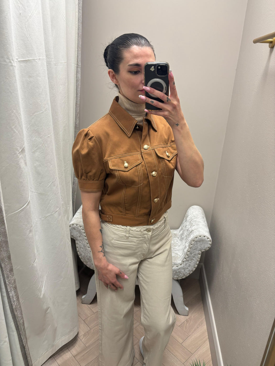 Guess tan jacket w6gl08w1804