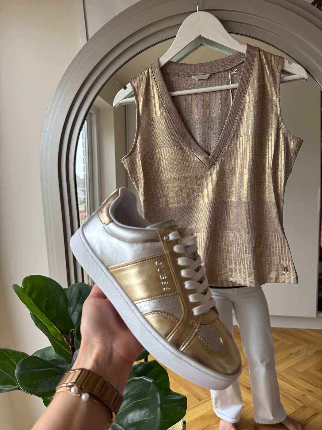 Guess gold sneakers fljr12lel12