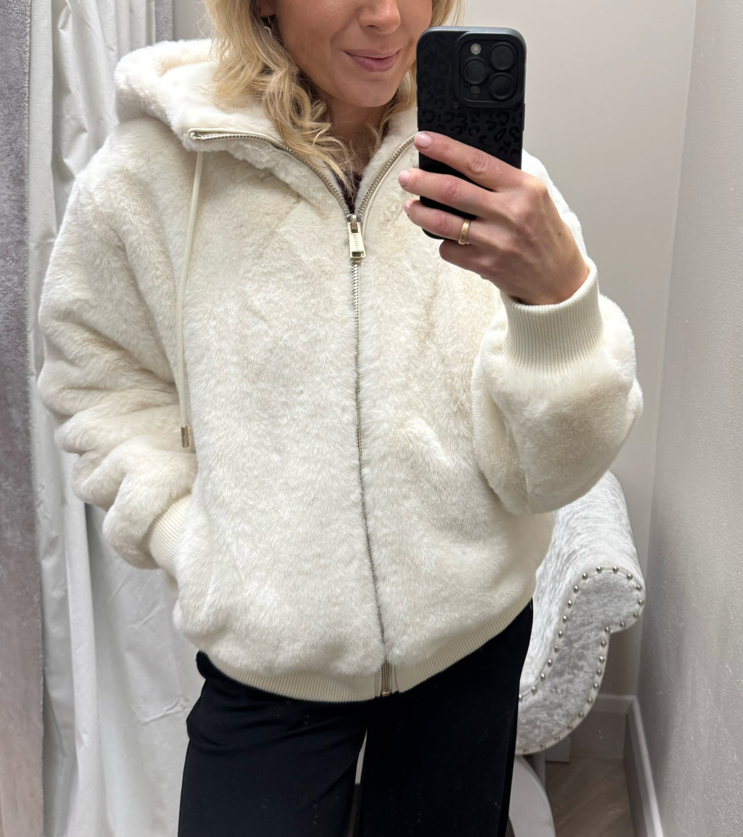 Guess snow  lucrezia faux fur jacket w5bl66w3890