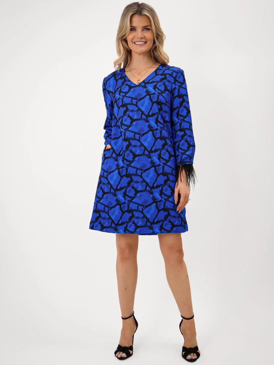 BLUE TAYLOR MINI SHIFT DRESS