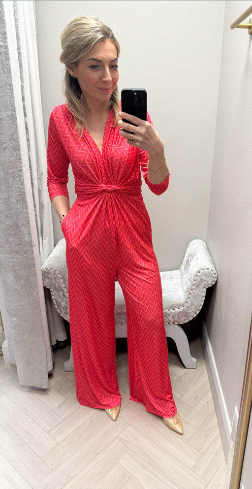 CORAL PRINT SOPHIA JUMPSUIT