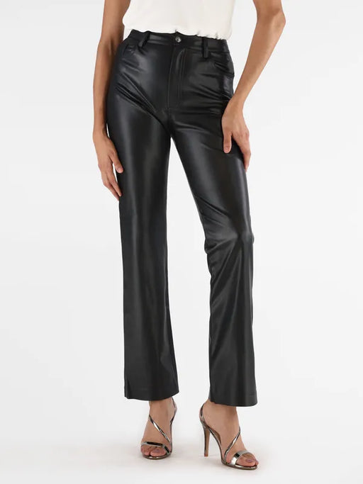 Guess faux leather straight leg trousers