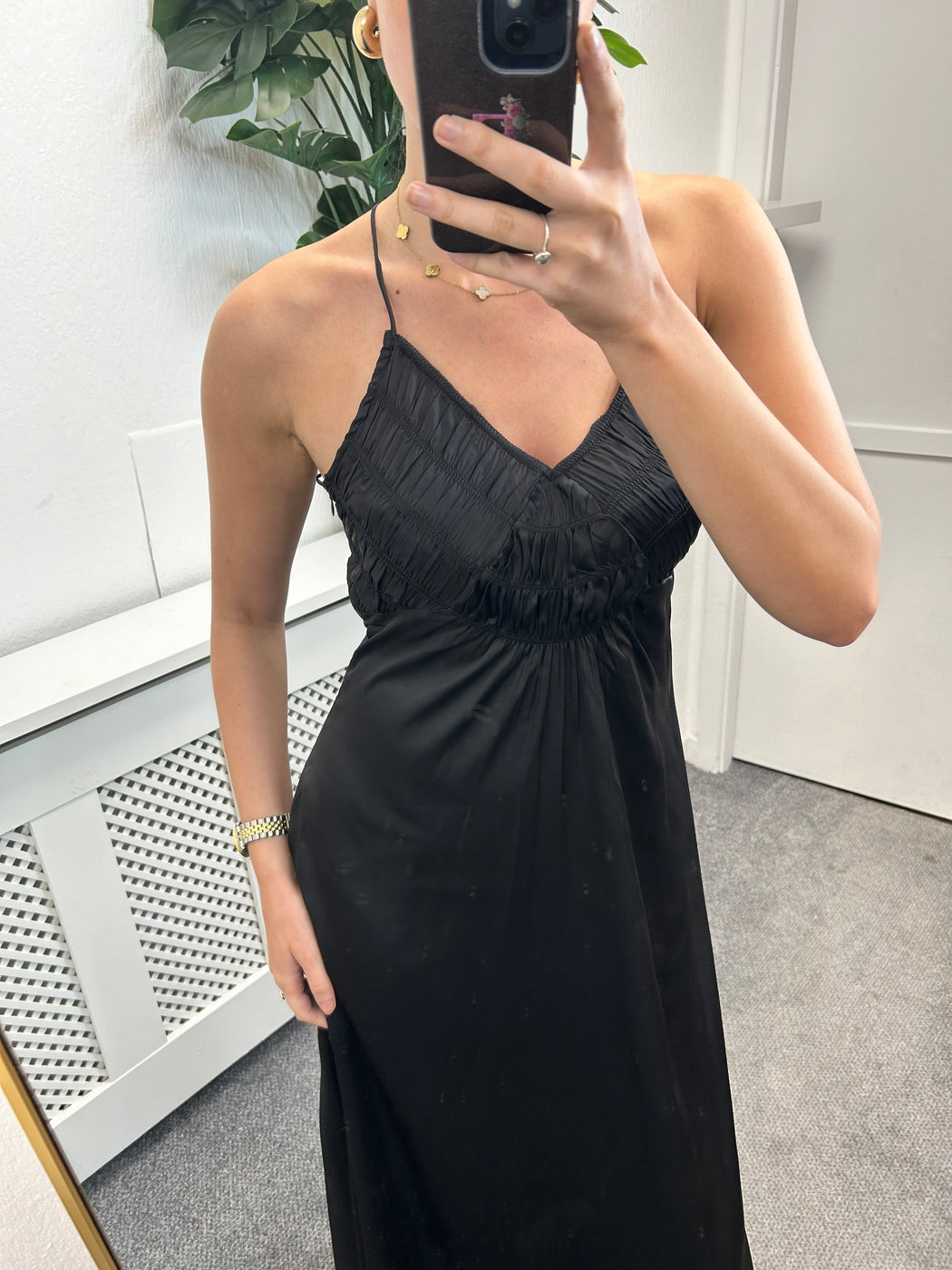 Smocky black maxi