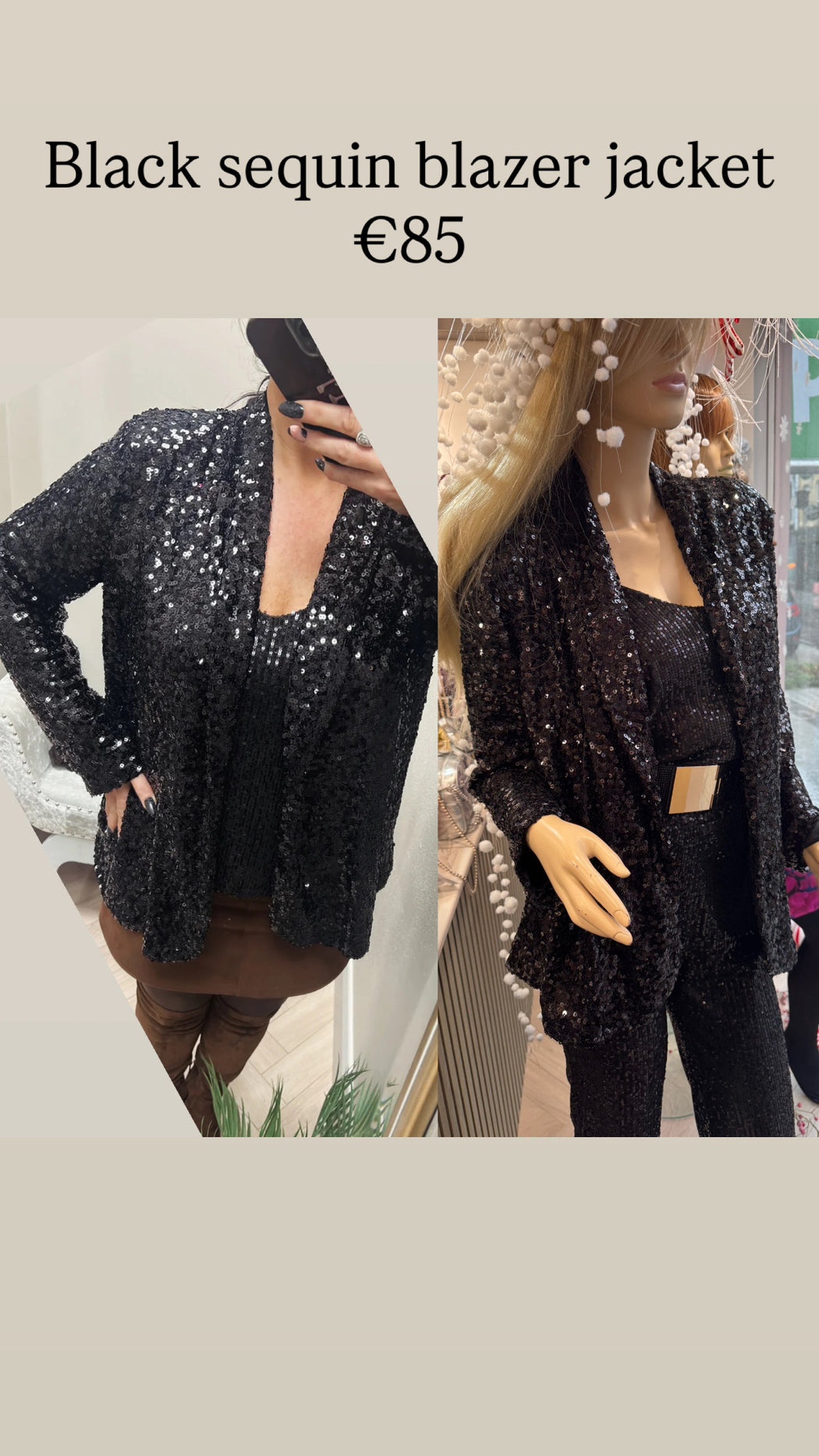 Black sequin blazer jacket