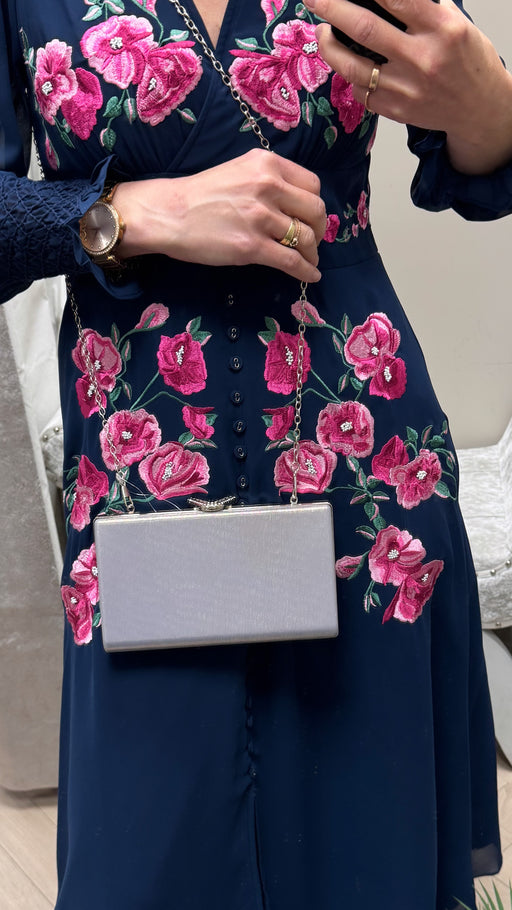 Verde silver/lilac clutch