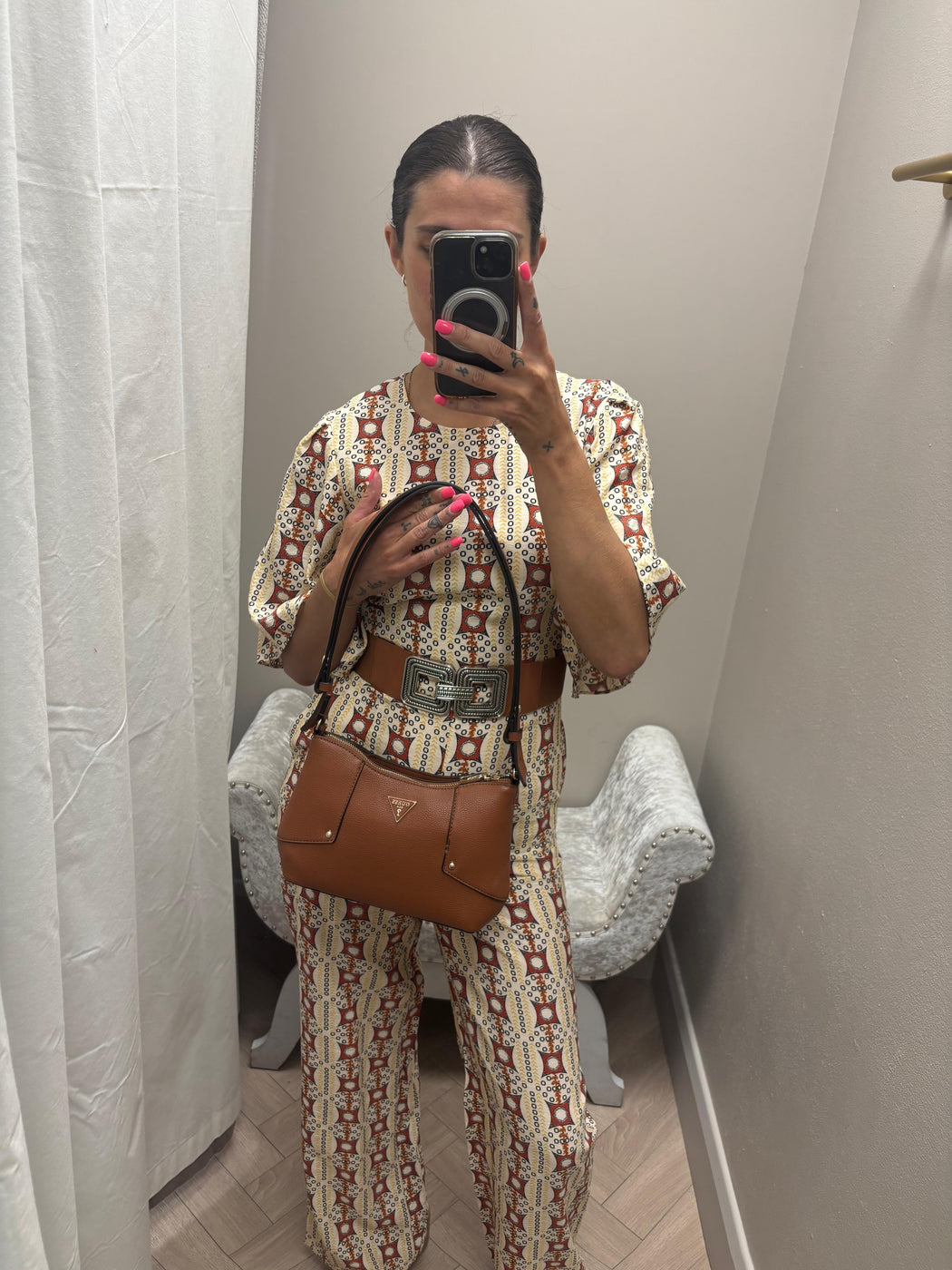 Cleo cream print traffic jumpsuit