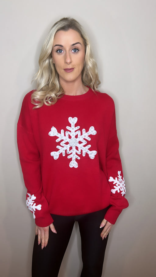 Red snowflake knit