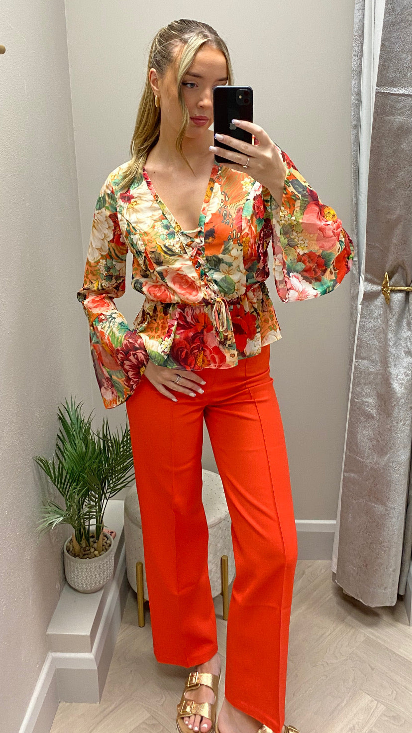 Hallie coral trousers