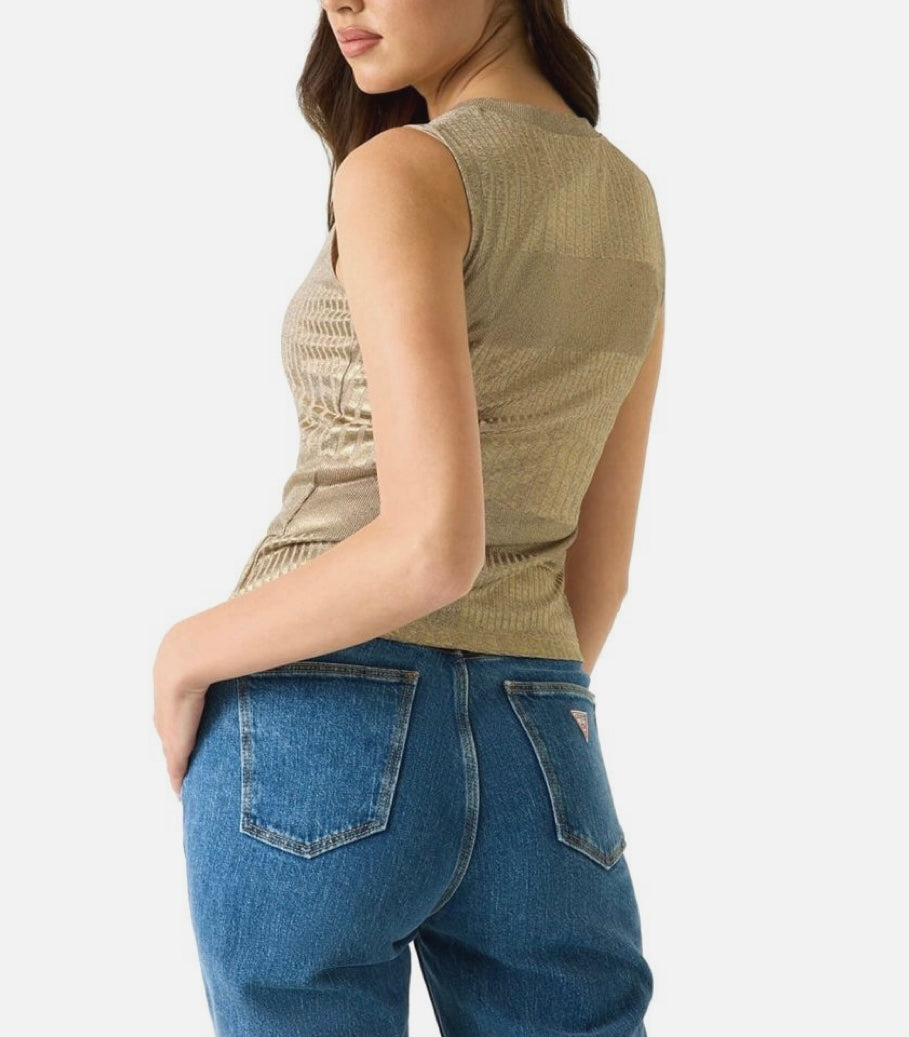 Guess gold  sleeveless top w6rp10kc812- FNJQ