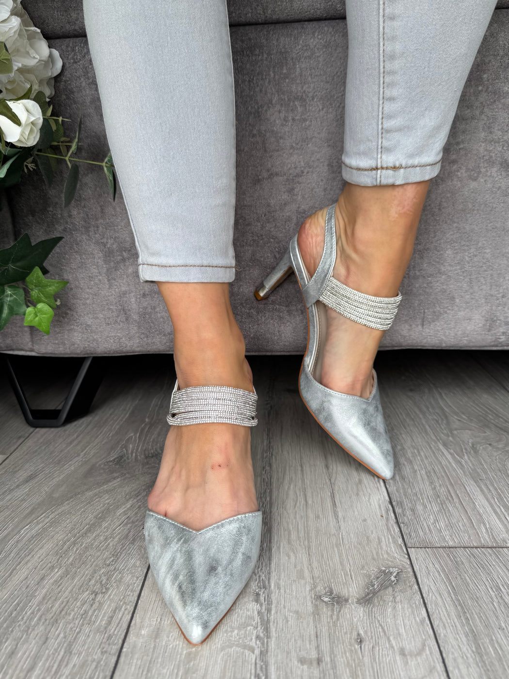 Wishaw Chrome Sparkle Heel