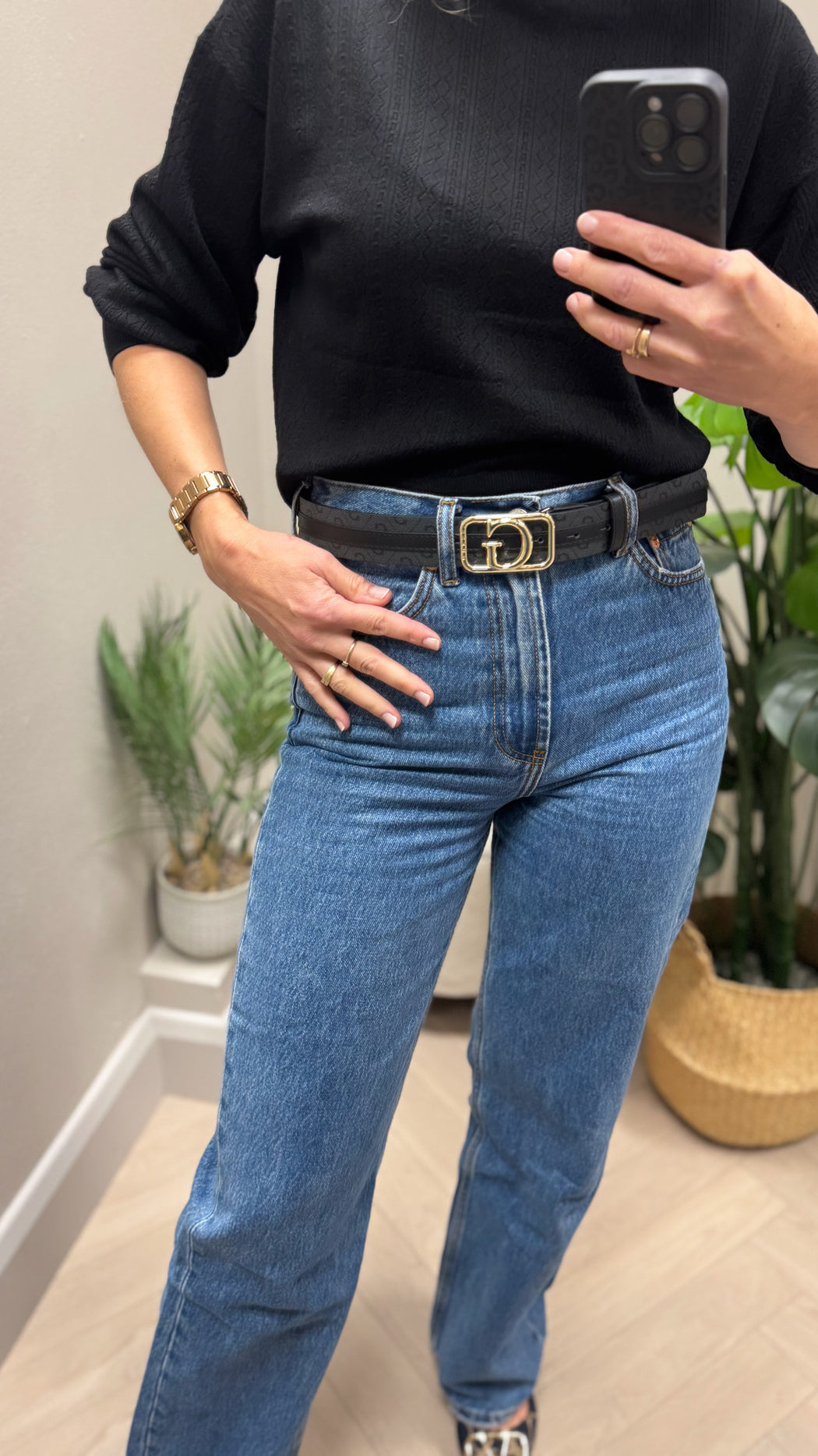 BW9229P5235 guess G logo black belt