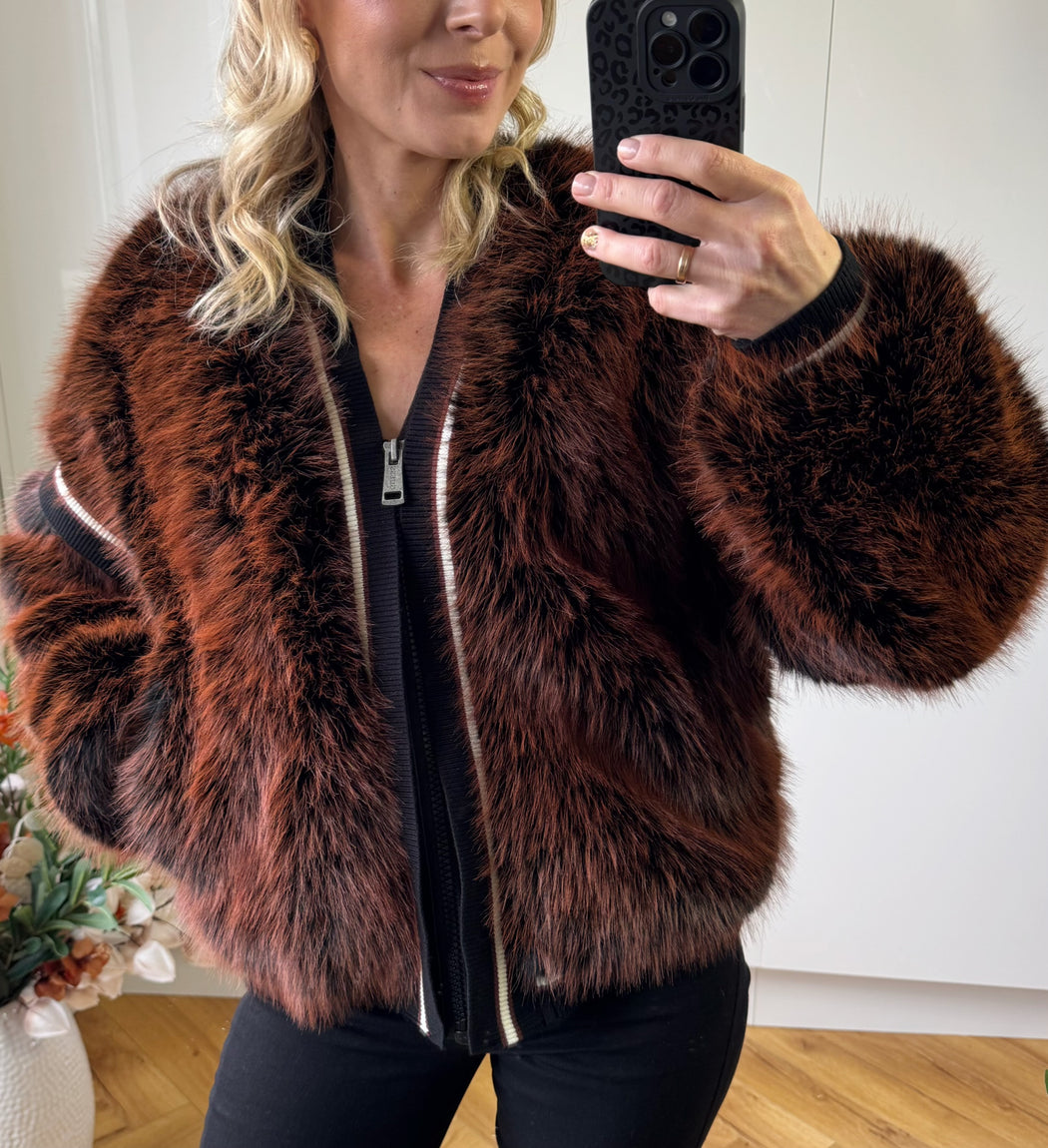 Guess Katia faux fur rib bomber