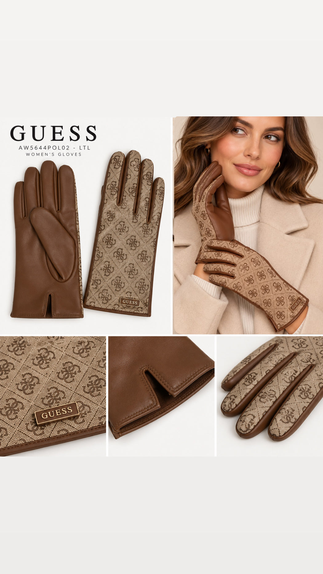 Guess logo gloves