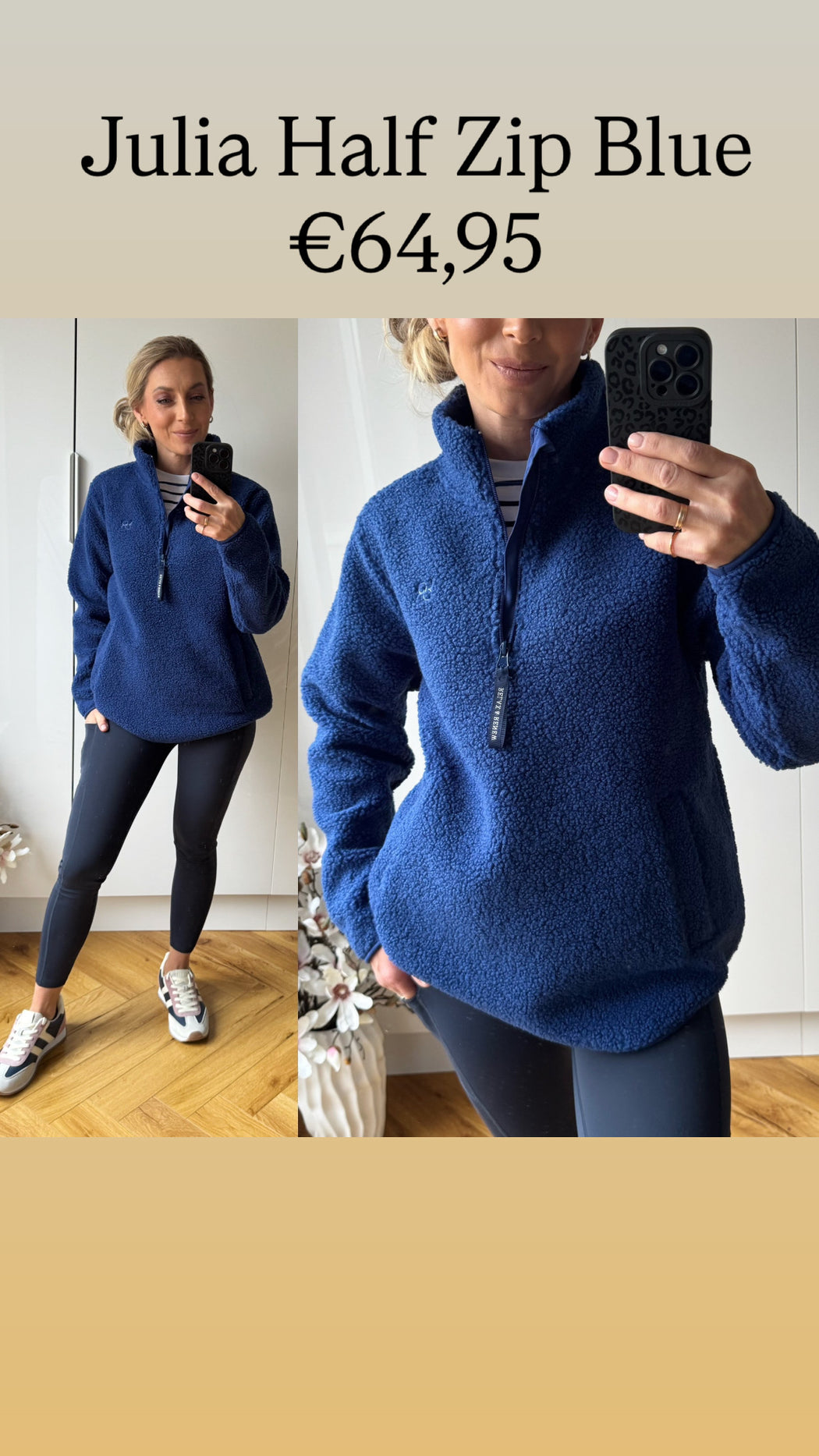 Julia Half Zip Blue