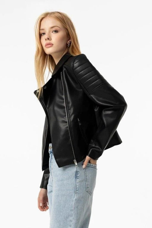 Tiffosi chuchu black leather jacket