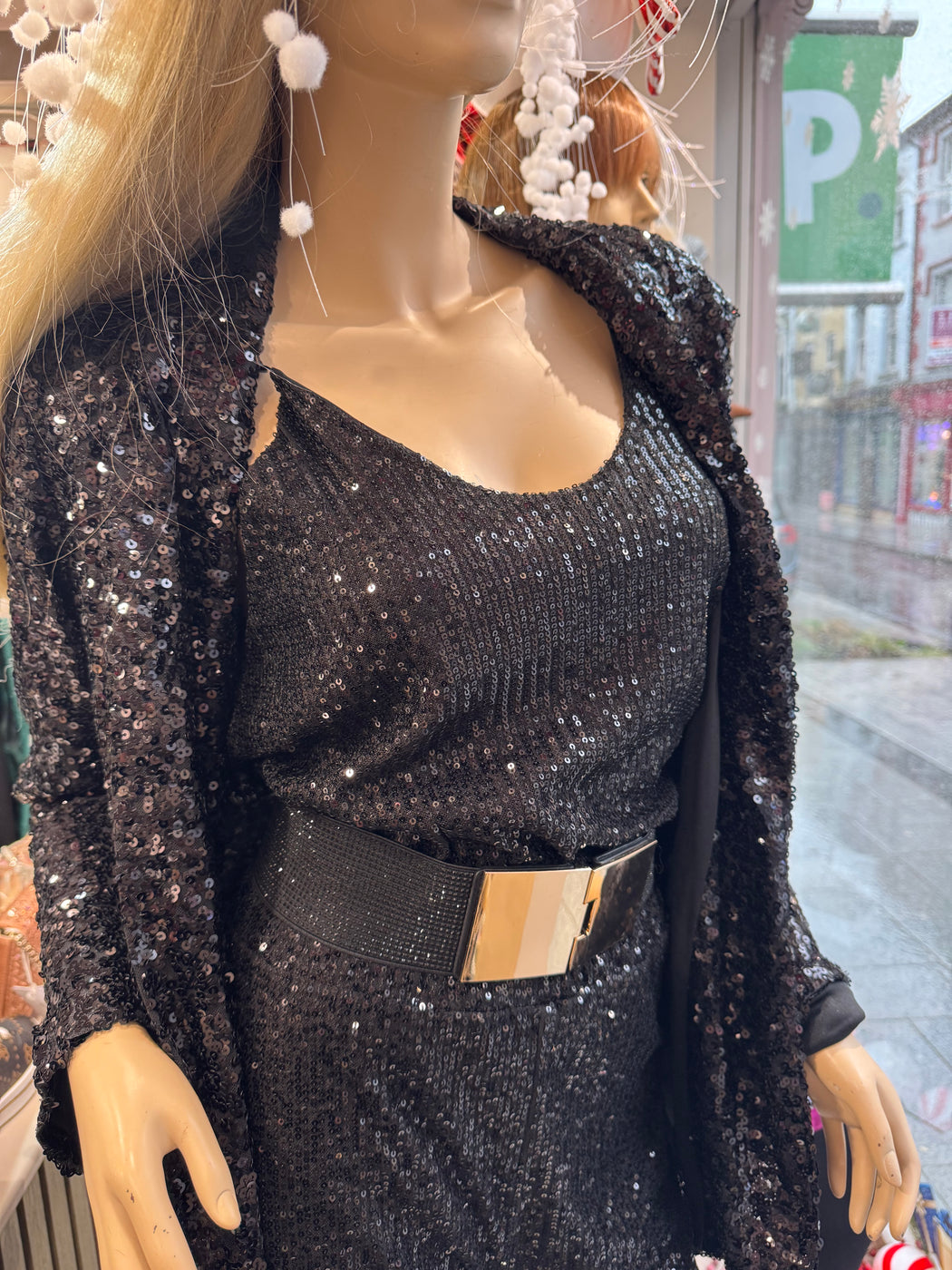 Black sequin blazer jacket