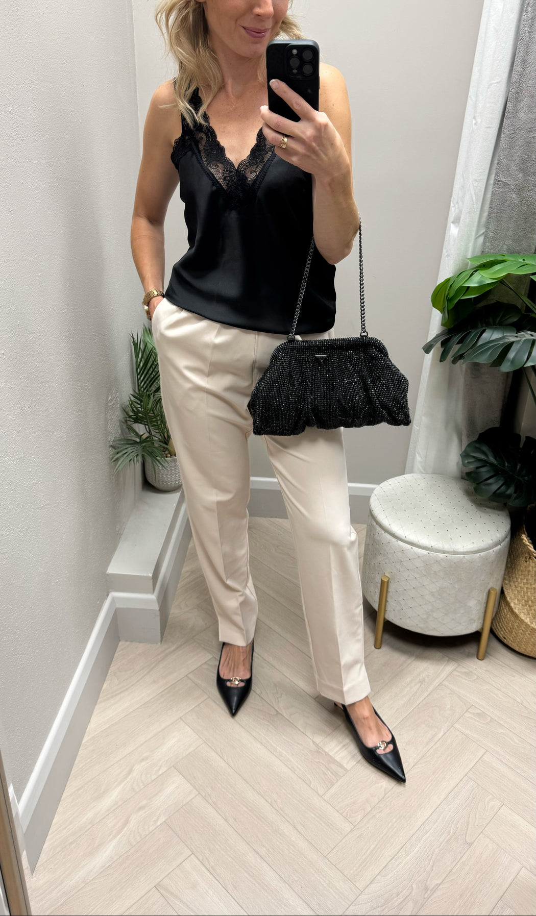 Guess black zalina clutch bag