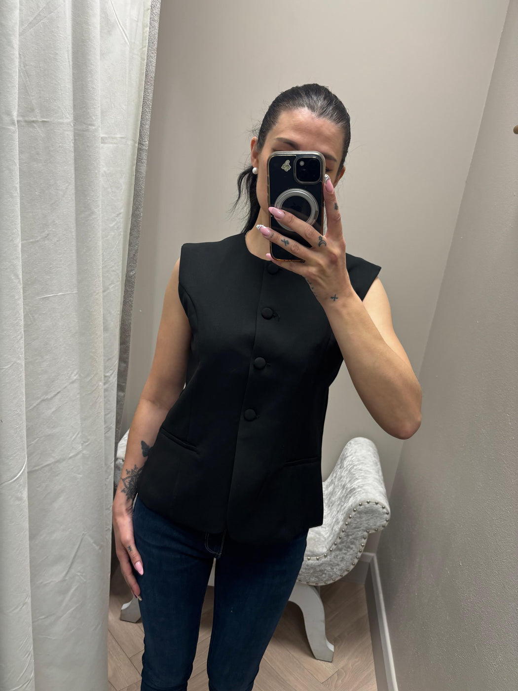 Pepper black waistcoat