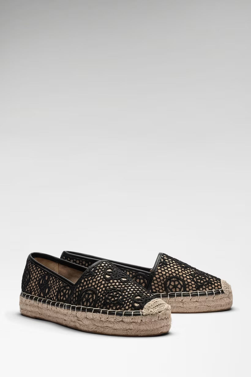 Guess black leather trim espradrils