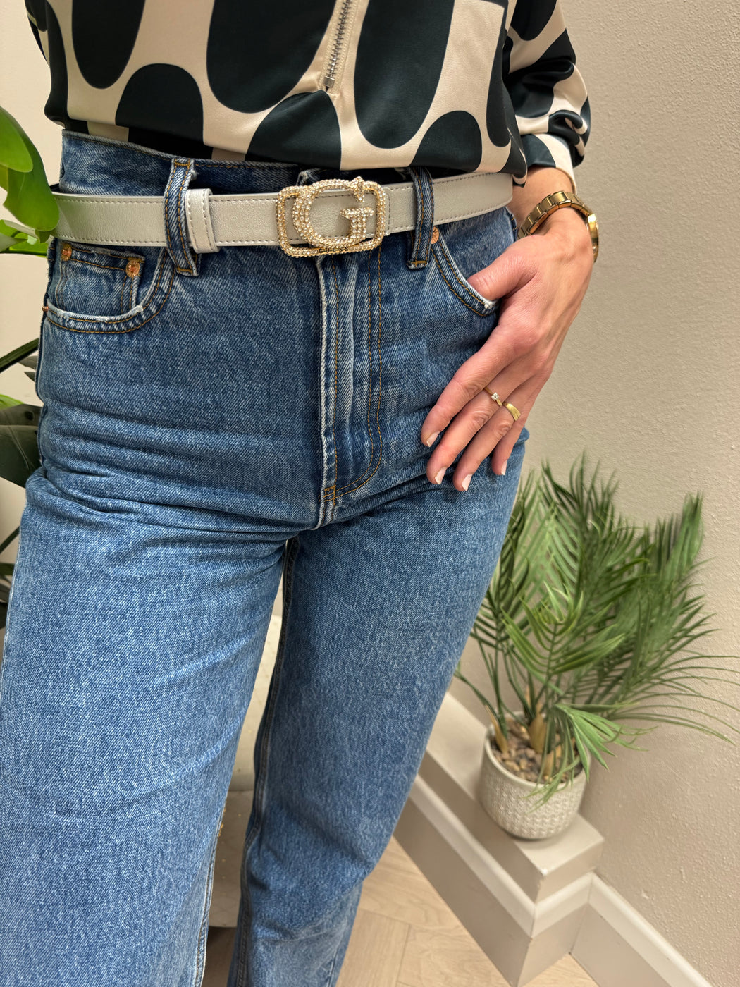 Silver guess Prue Jewel reversible  Belt
