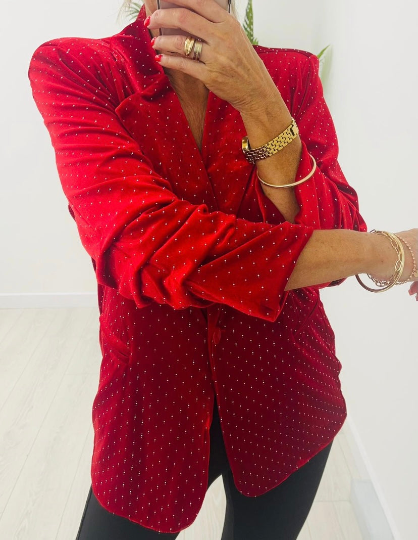 Velvet red ellie blazer