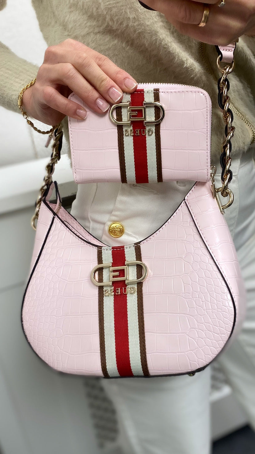 Pg930712 guess pale pink nelka  shoulder / crossbody bag