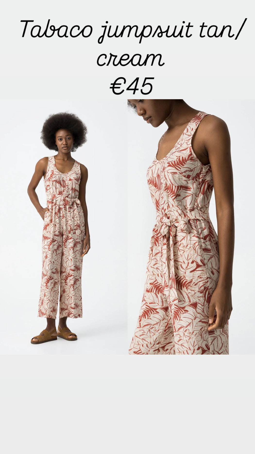 Tabaco jumpsuit tan/cream