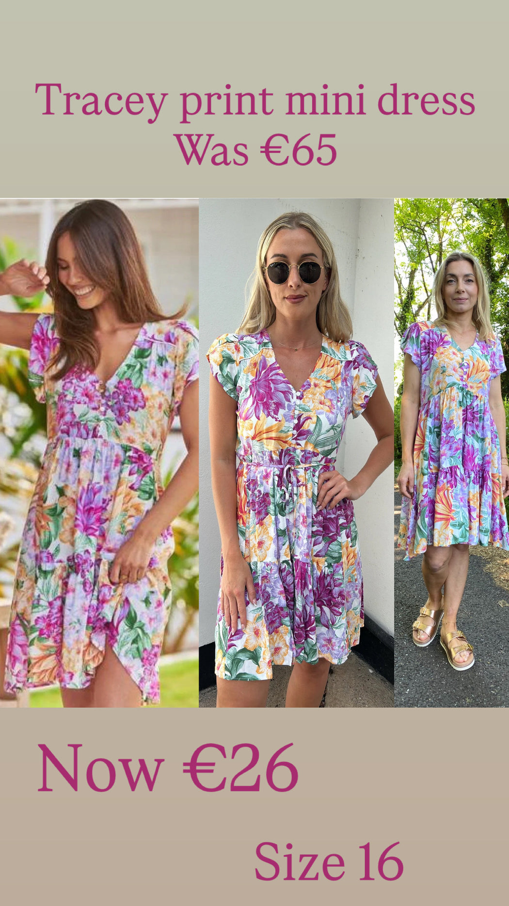 Tracey print mini dress