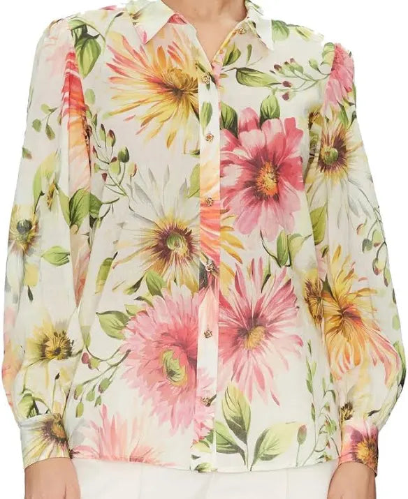 Guess peony floral shirt w5gh85wh6c0