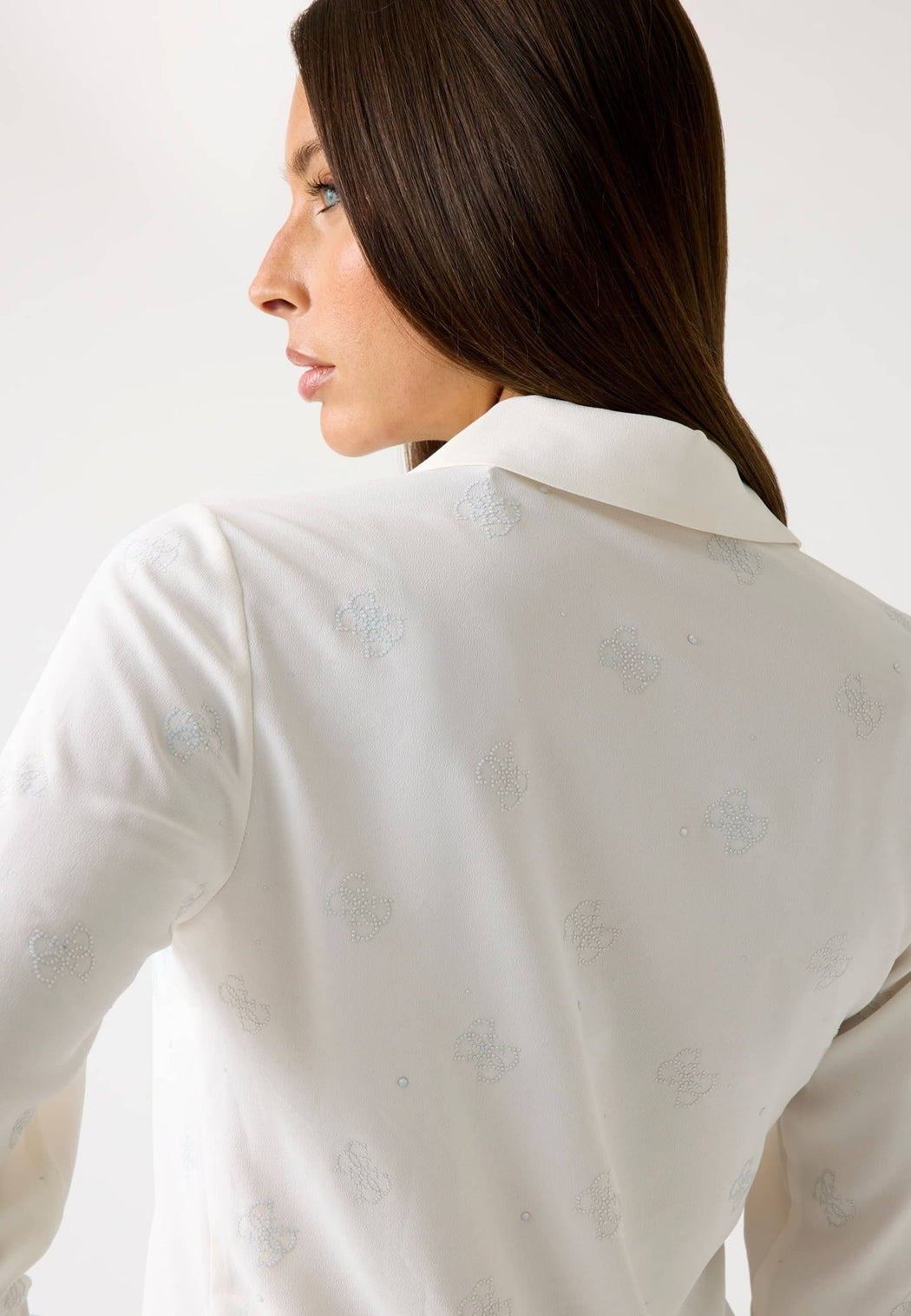 Guess cream flore logo shirt w5bh80w2982