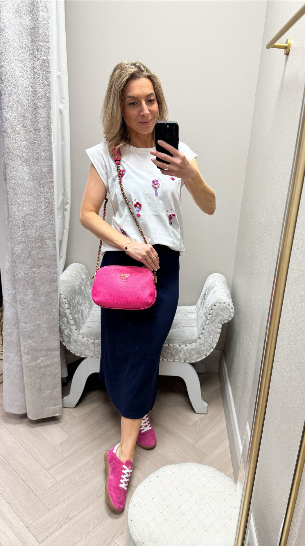 Vb878212 guess Magenta becci double zip crossbody