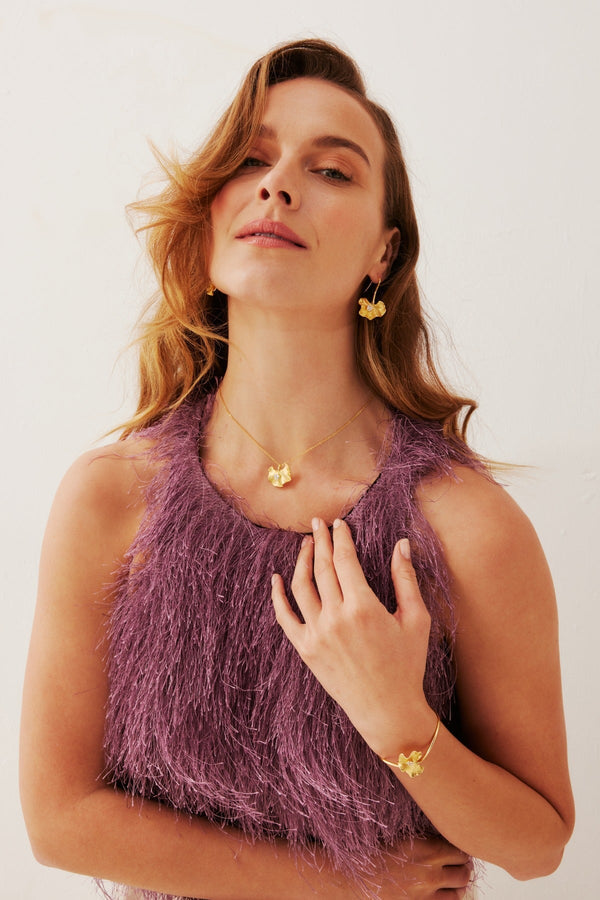 OPHELIA GOLD DROP EARRINGS. U193EZB