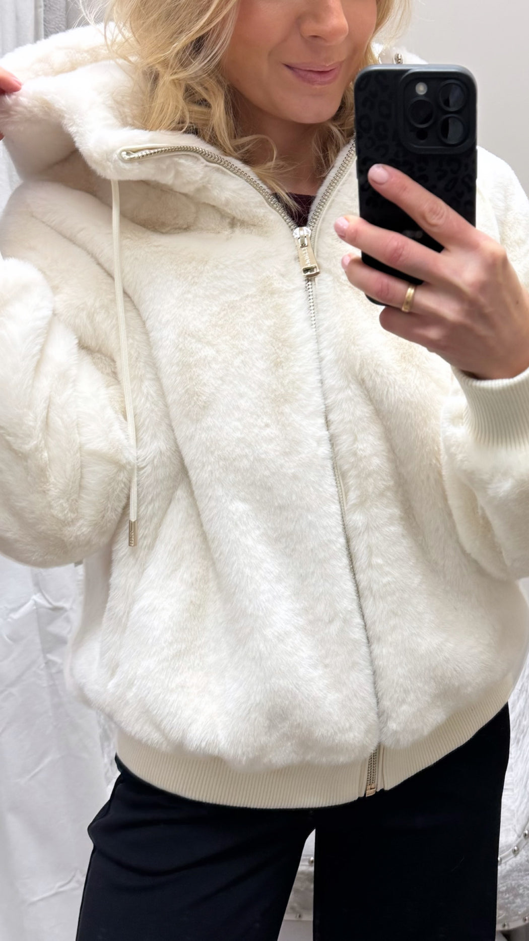 Guess snow  lucrezia faux fur jacket w5bl66w3890