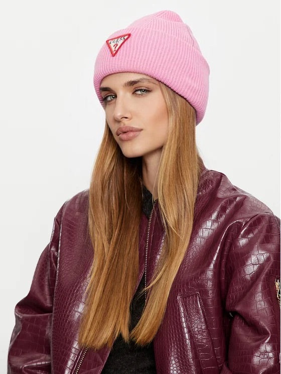 Pink red logo beanie aw5234VIS01-pink guess