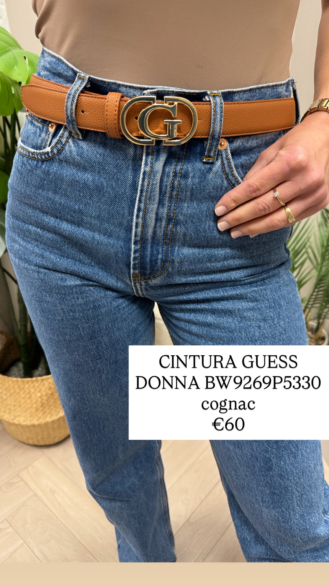 CINTURA GUESS DONNA BW9269P5330 cognac