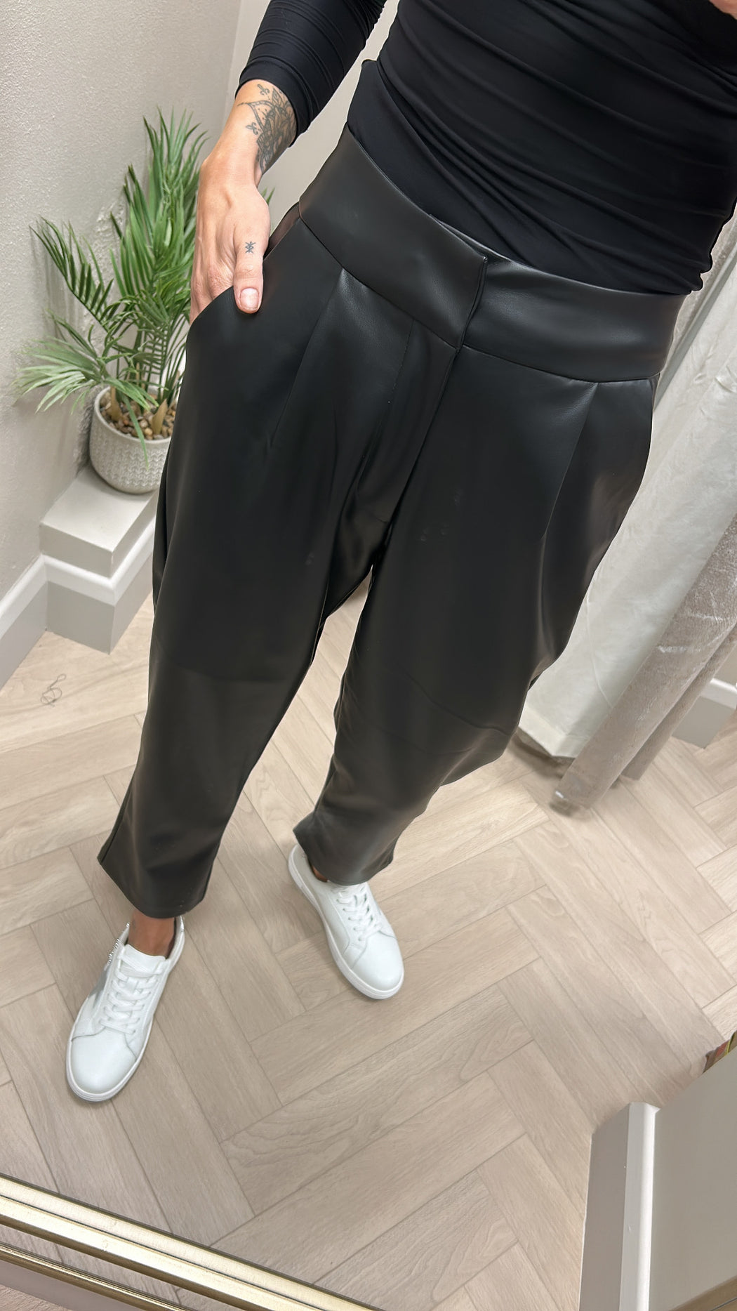 Marcy faux leather trousers