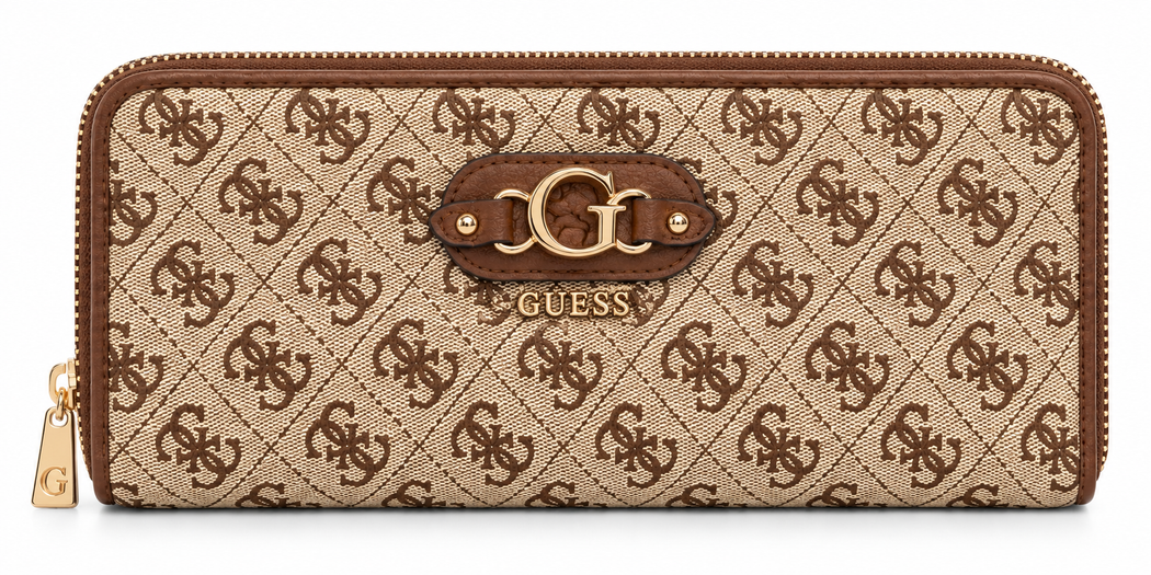 Guess latte logo brown wallet jg2313146