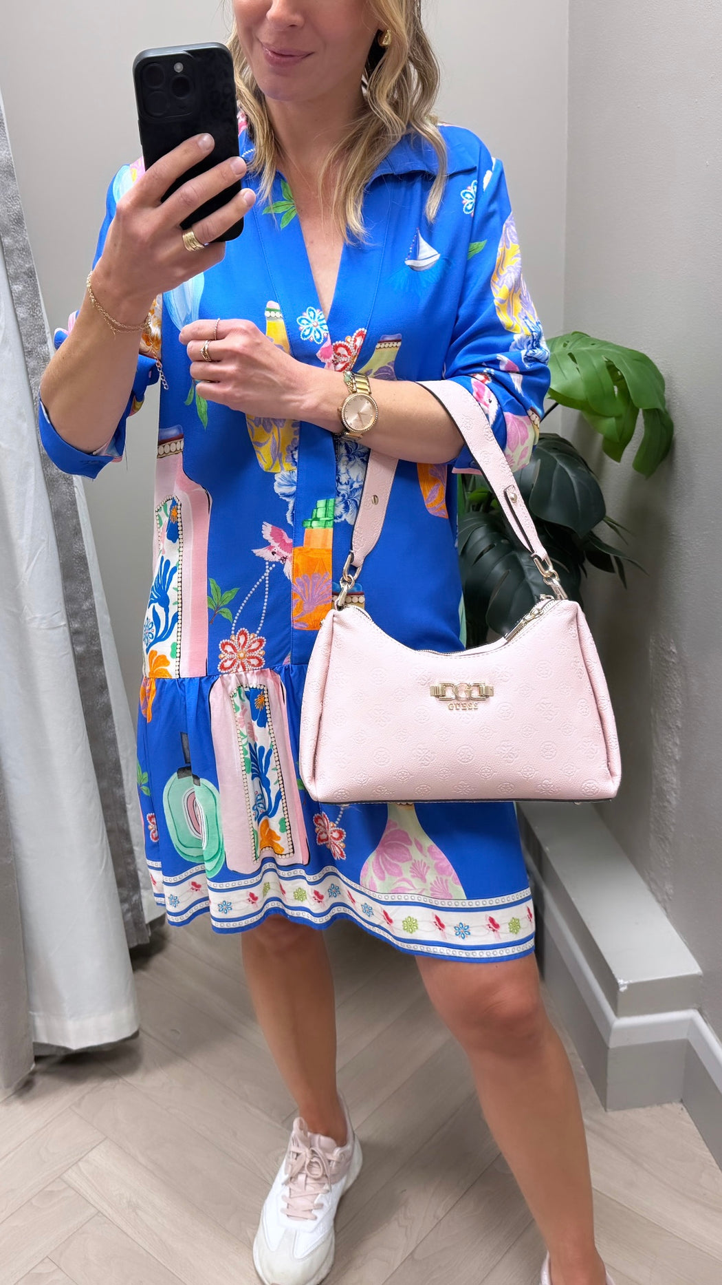 Juliet blue print  dress