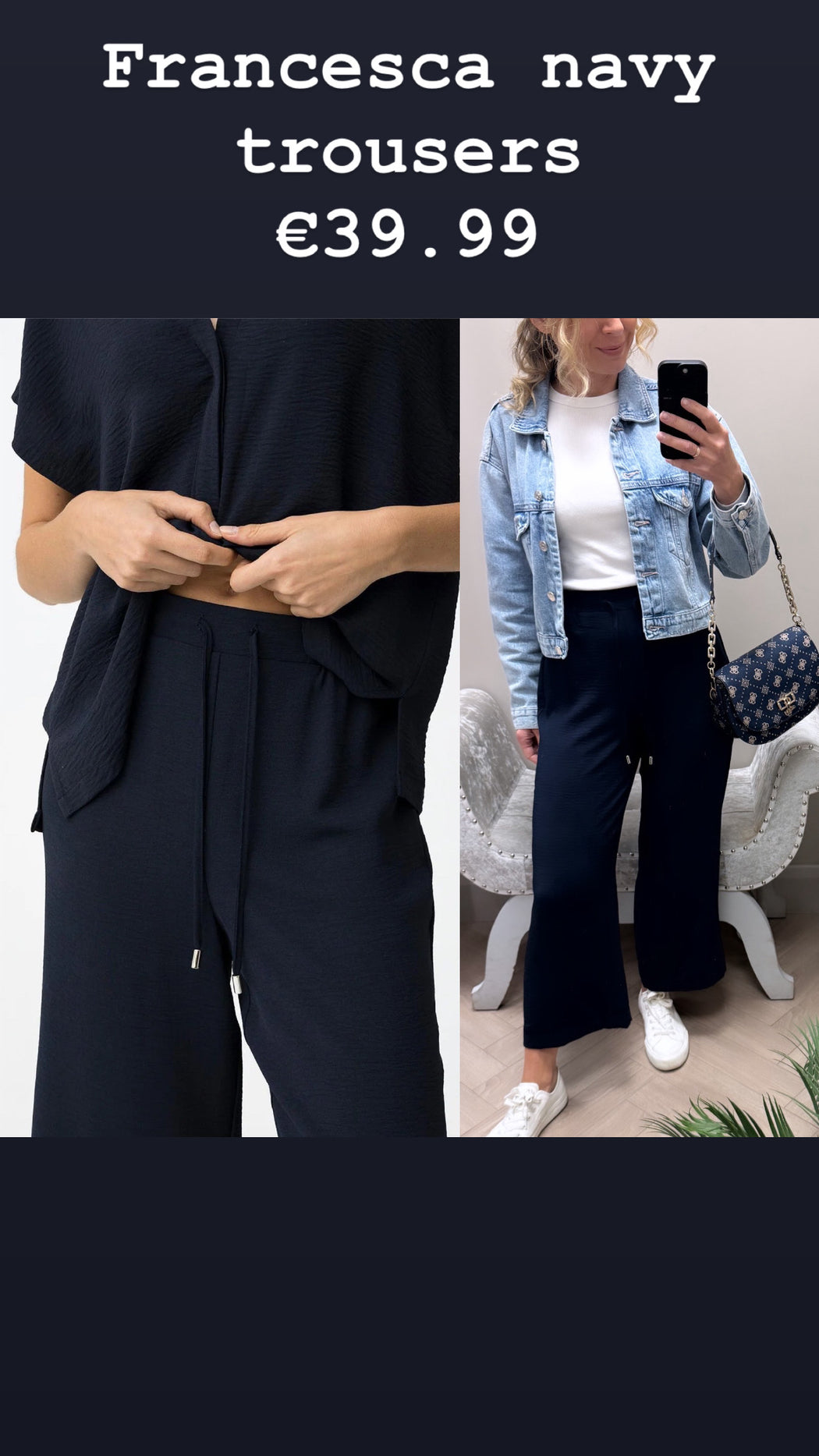 Francesca navy trousers