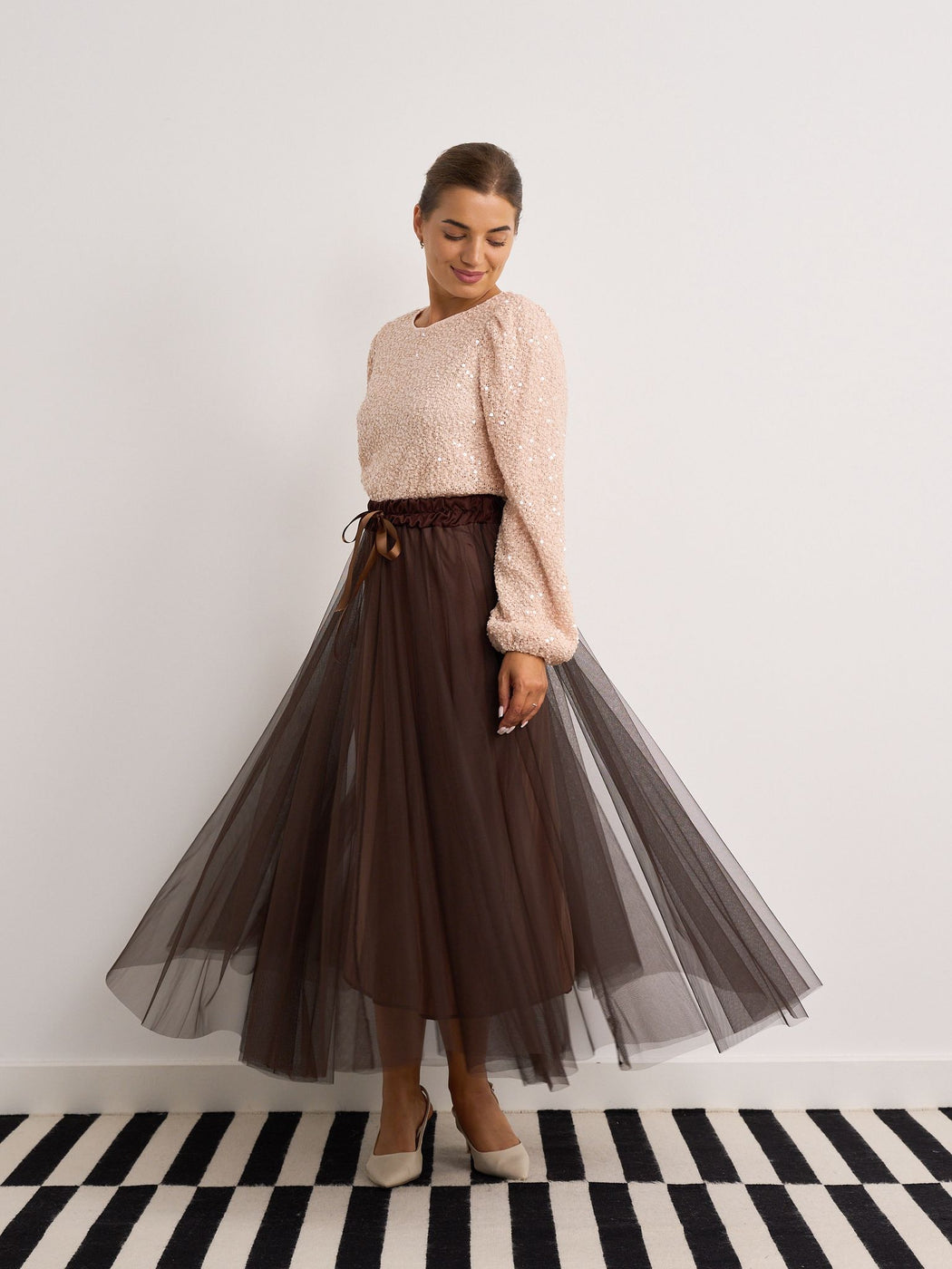 Brown tulle skirt