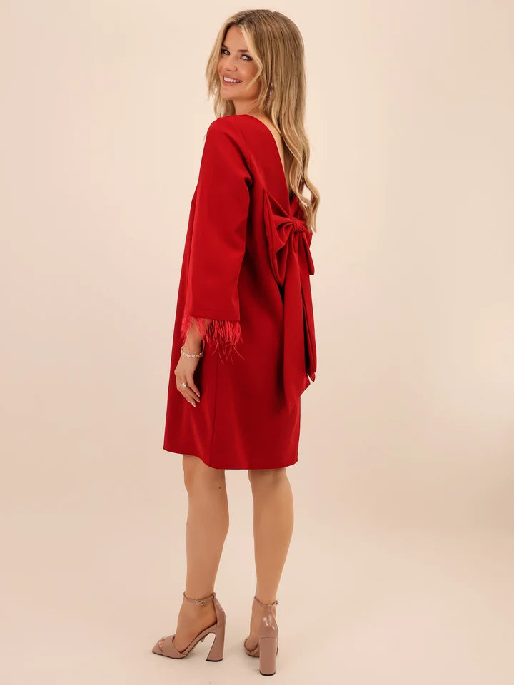 Dakota red bow back dress