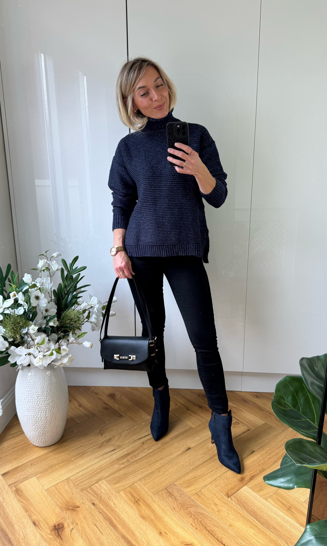 Muffin turtle neck navy knit