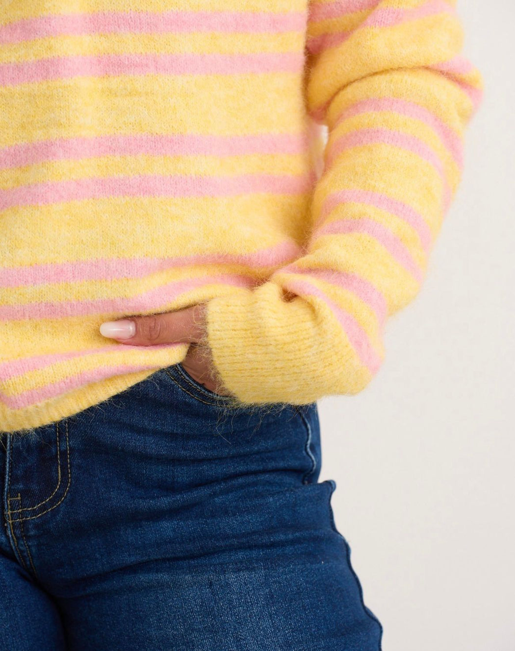 Simone lemon collar stripe knit