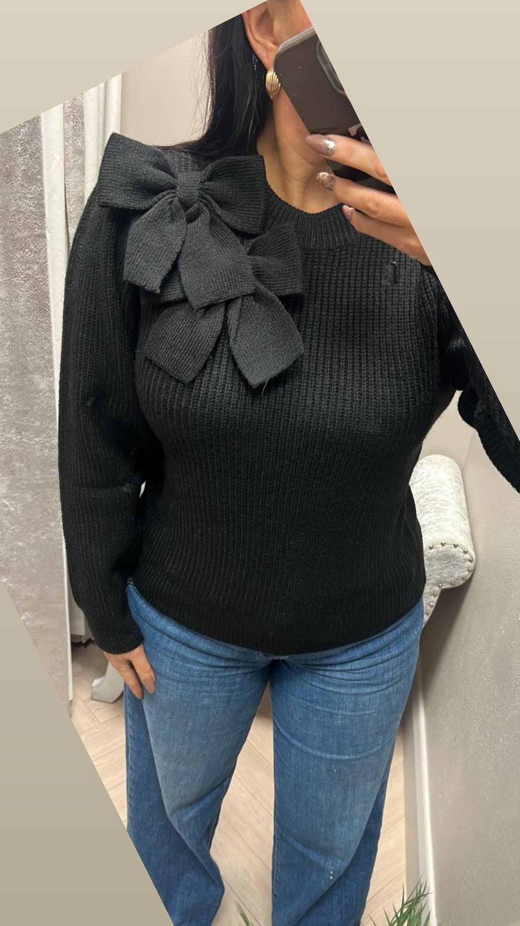 Charlie black bow knit