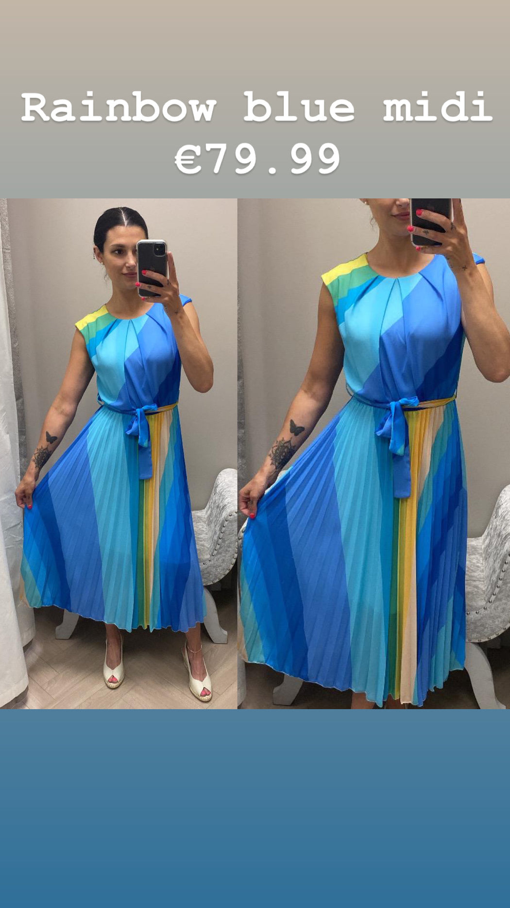 Rainbow blue midi