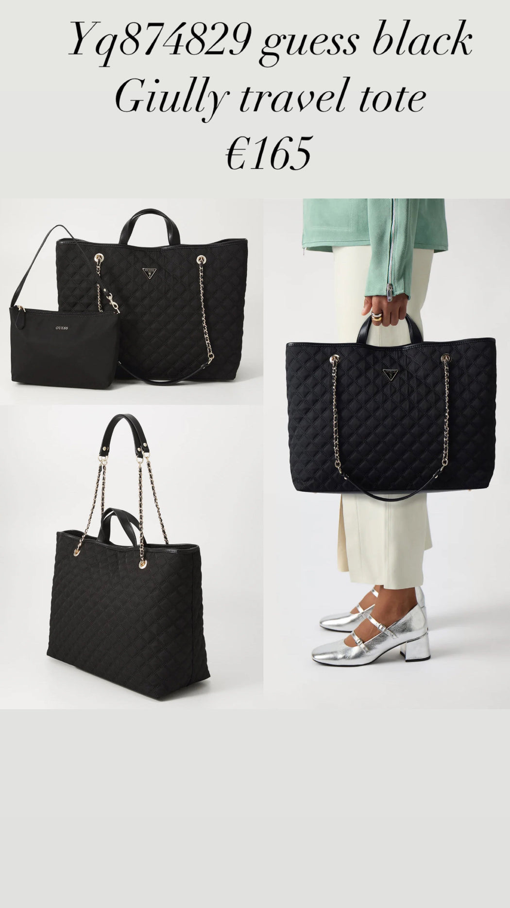 Yq874829 guess black Giully travel tote