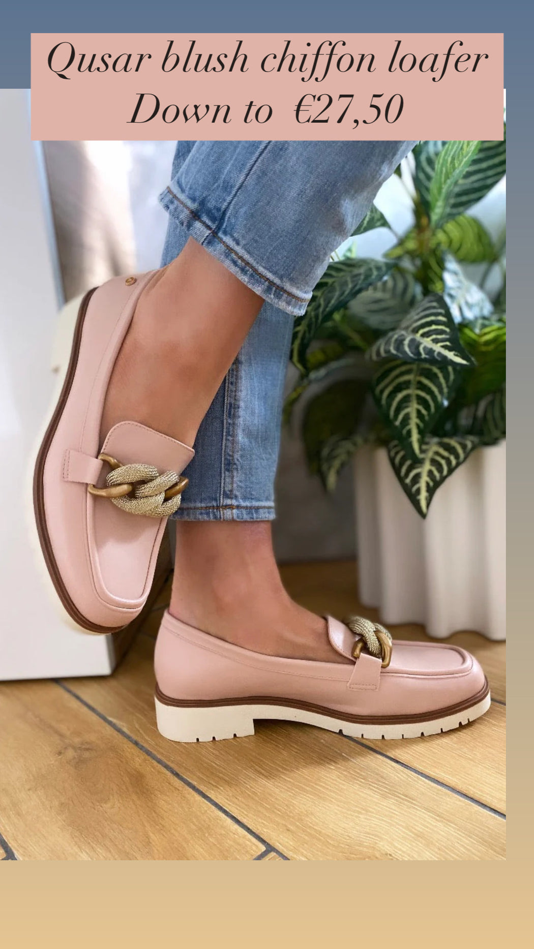 Qusar blush chiffon loafer