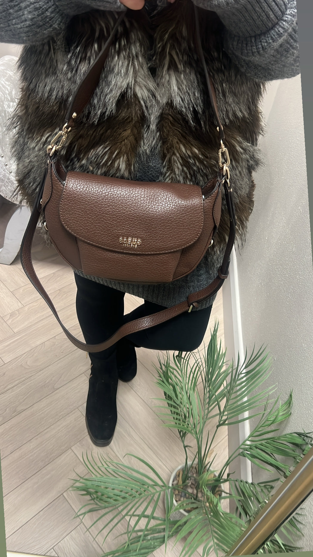Guess Marsha espresso shoulder / crossbody bag bg950119