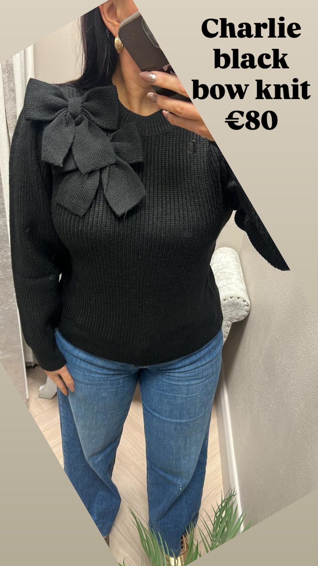Charlie black bow knit
