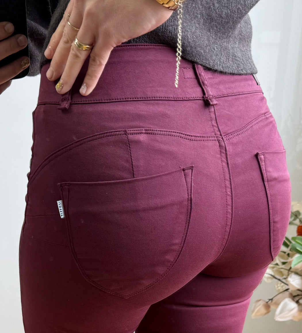 One size wine double up jeans